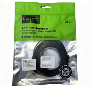 Cavo di Rete Ethernet Hoco US07 CAT6 Gigabit (Piatto, Rame Puro, 5 Metri)