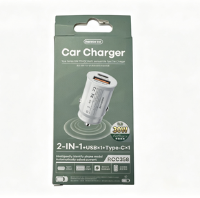 Caricatore Auto 2-in-1 Remax RCC358 (30W, USB-A + USB-C)