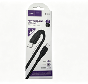 Cavo Dati e Ricarica Rapida Hoco X120 (USB-C a USB-C, 60W, 1 Metro) Nero