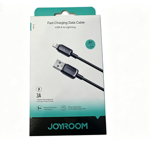 Cavo Nero Joyroom USB-A a Lightning 3A 1.2m, ricarica rapida per iPhone