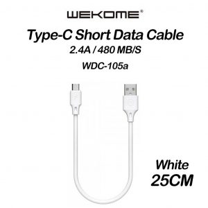 Cavo WEKOME USB-A a Type-C corto 25cm 2.4A, per ricarica e dati