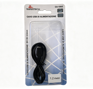 Cavo di Alimentazione USB a DC Wimitech CA-1065 (5V, 2.0mm, 1.2 Metri)